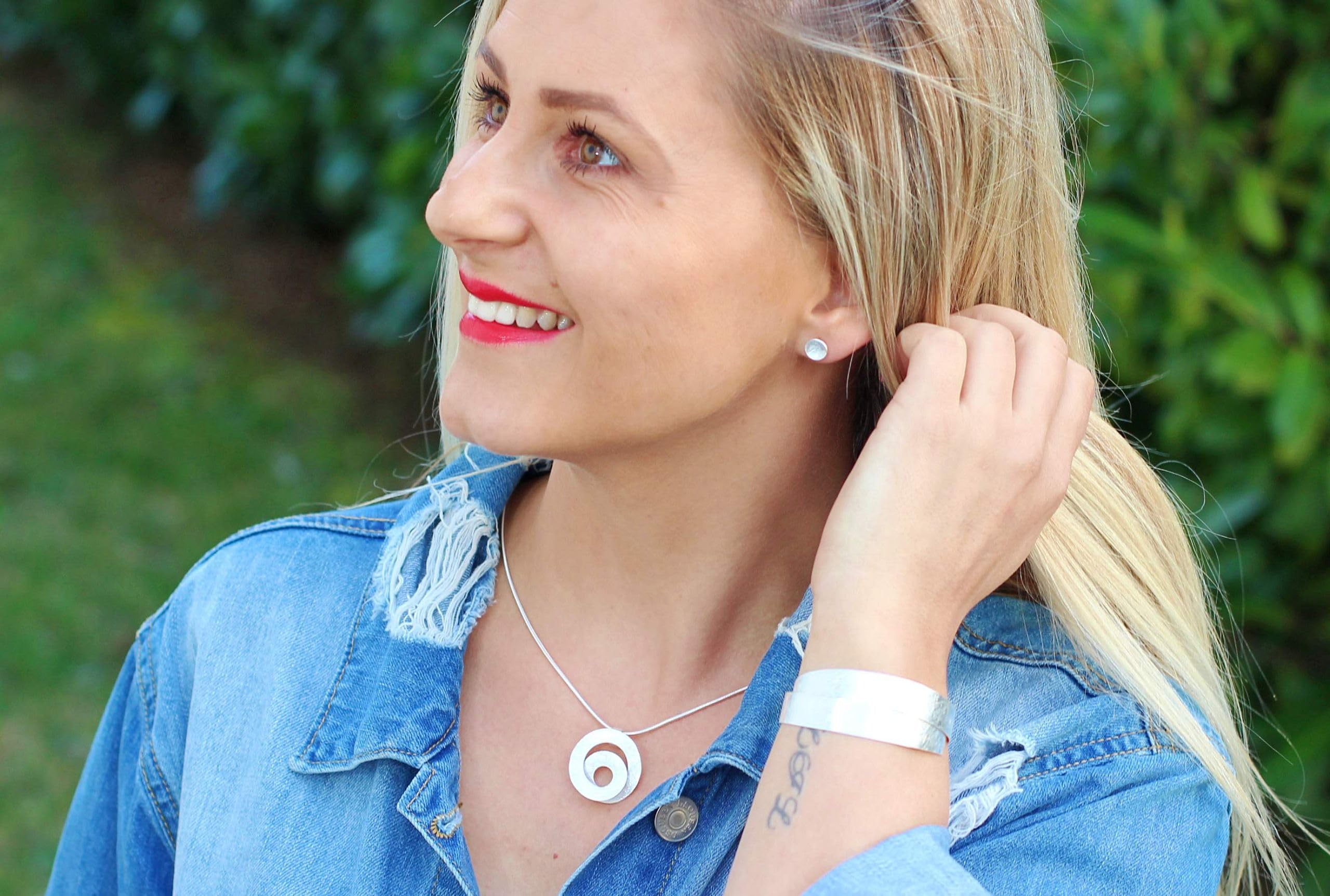 SILBERMOOS Damen Armreif Armspange schmal offen gewickelt flexibel gebürstet Spirale 925 Sterling Silber