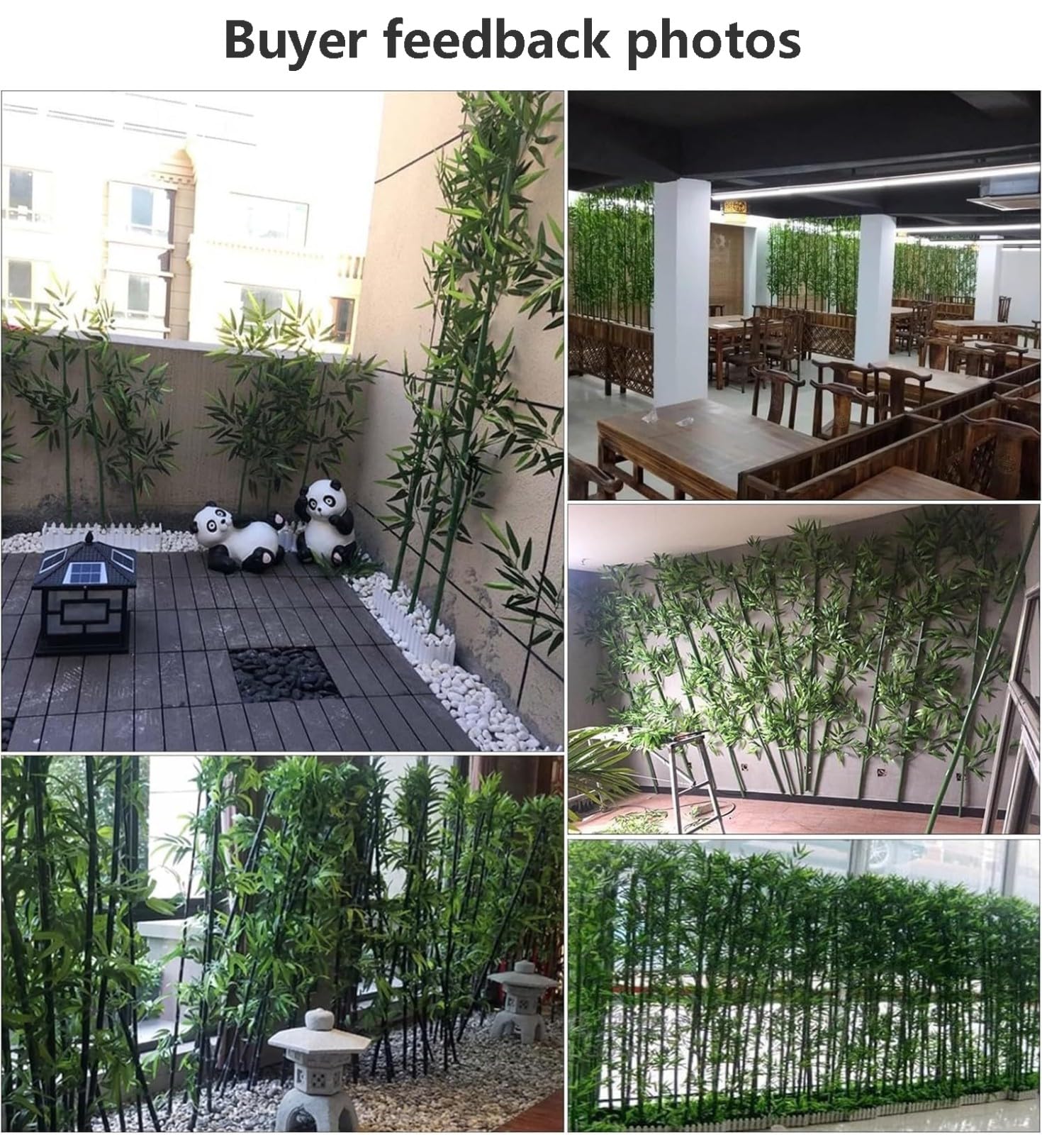 Albero di bambù artificiale per uso esterno, 1 m, pianta di bambù finto per casa e giardino, decorazione da parete verde, foglie in plastica, 5 steli recinzione in bambù.