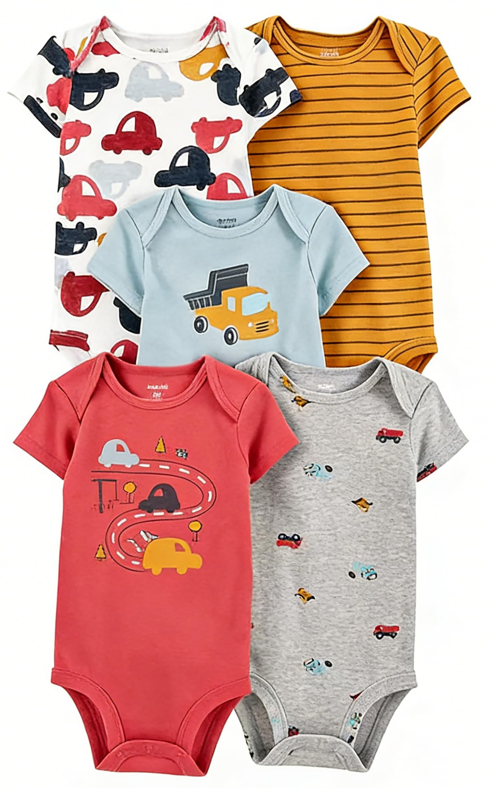Nnyx Baby Bodysuits Baby Vests Newborn Vests Short-Sleeve & Long-Sleeve Infant Bodysuits Soft Cotton Undershirt Baby Clothes for Premature Baby Boys and Girls 5 Pack, 0-24 Months