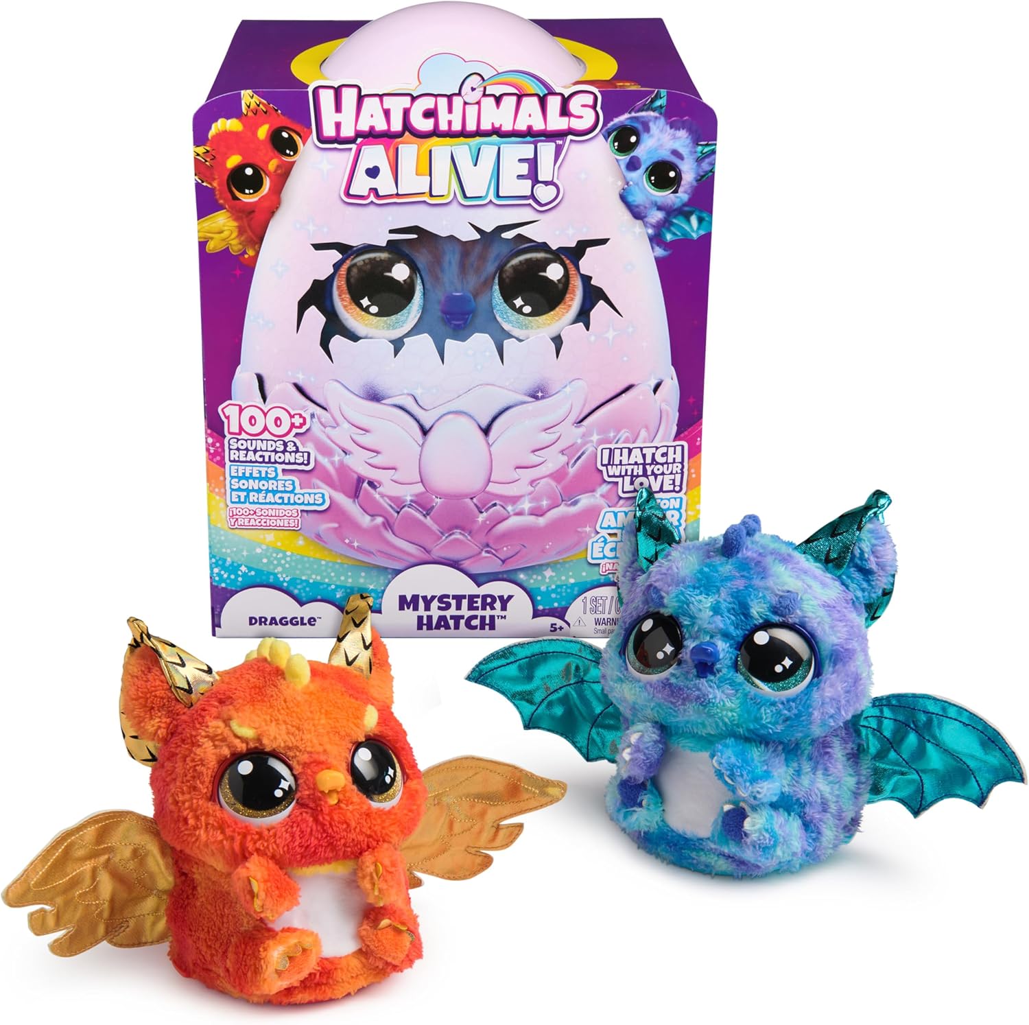 Hatchimals Alive Pufficorn Éclosion Secrète - Peluche Interactive Avec Œuf Surprise, Lumières, Brume Et Plus De 100 Sons Pour Enfants Dès 5 Ans