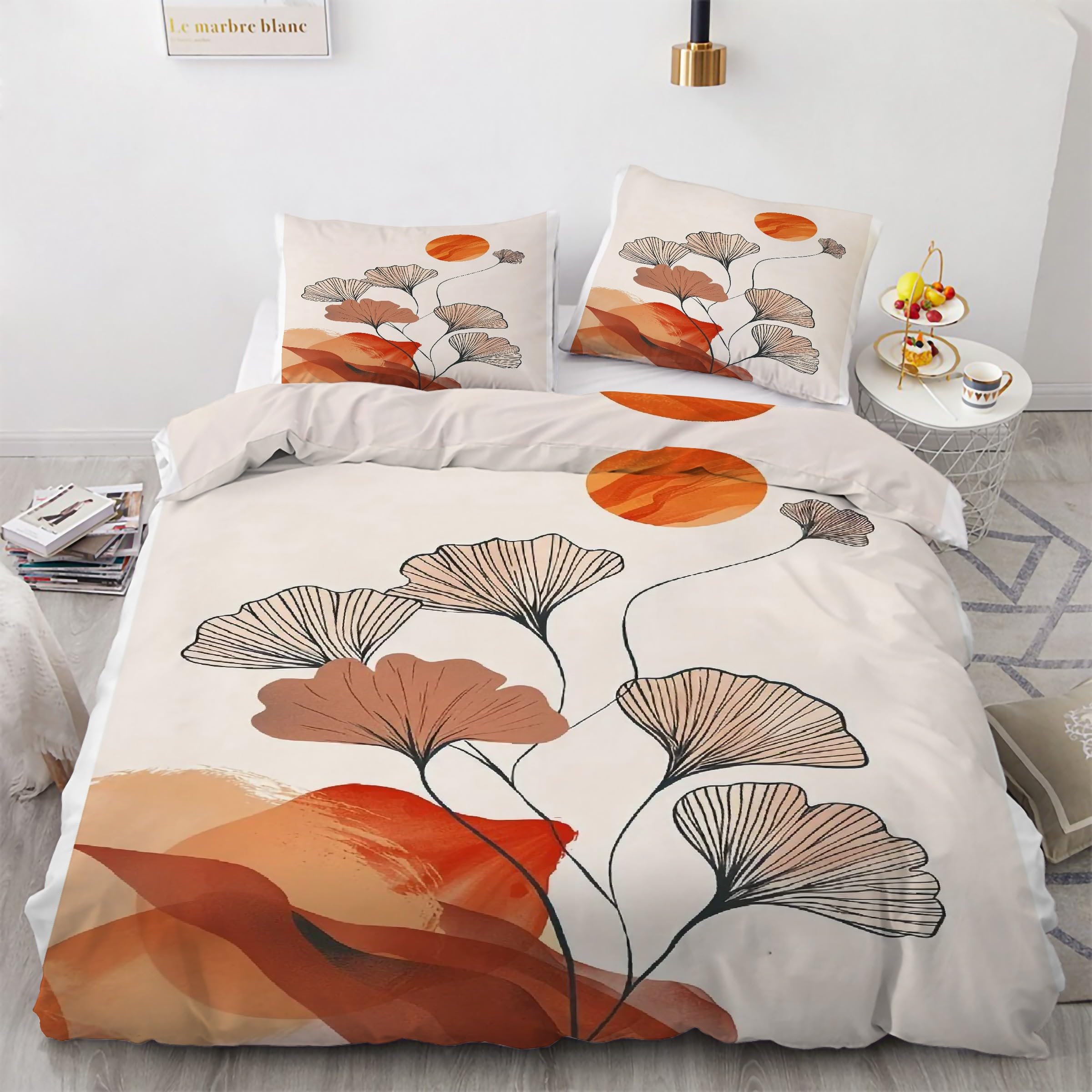 Housse de couette ginkgo biloba zippée pour en finir avec la couette qui glisse