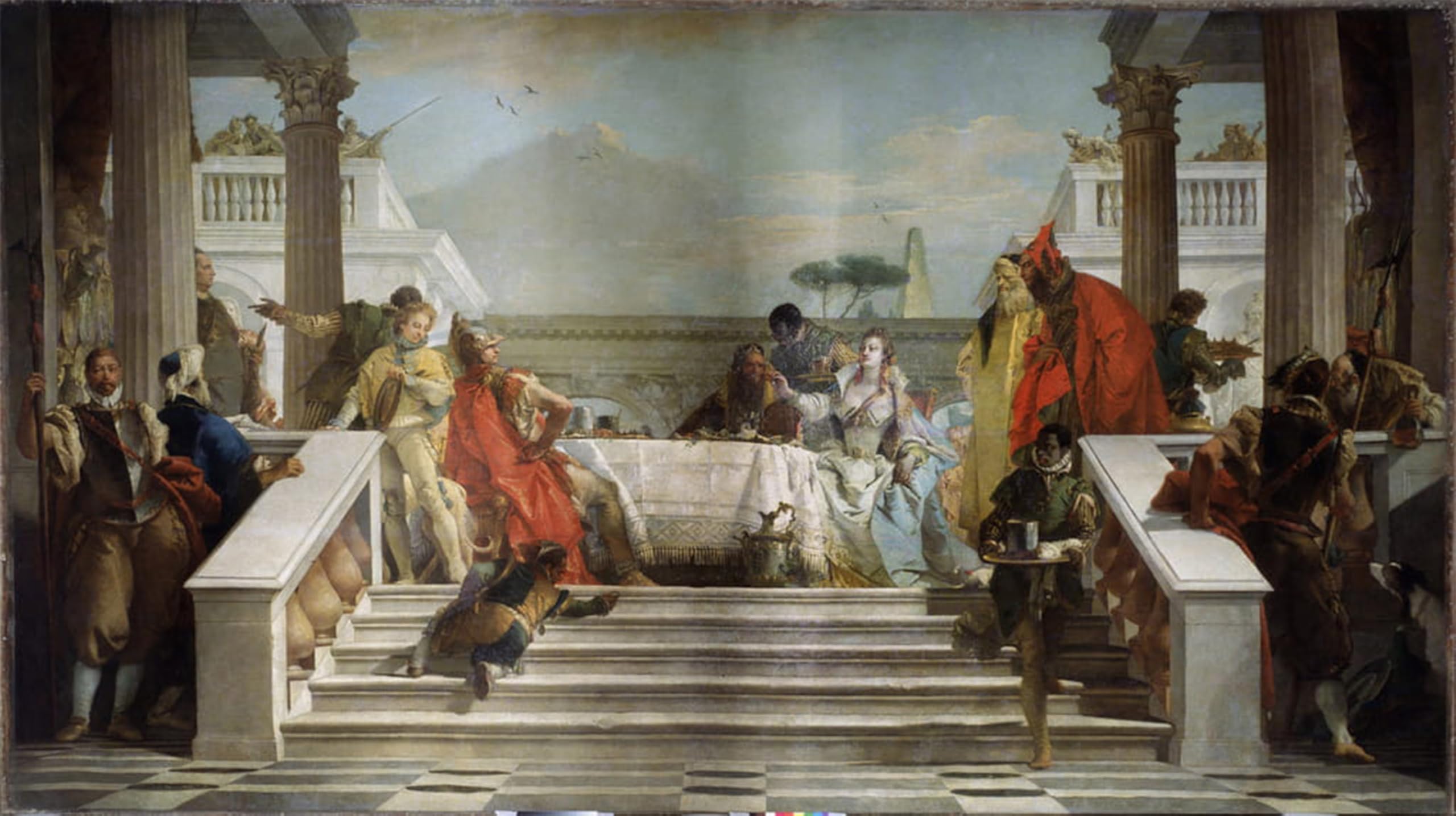 SERENDIPITP Vintage Picture Print on Canvas Wall Art Poster the Feast of Cleopatra by Battista Tiepolo Artwork Print Poster for Wall Decor 60x90cm