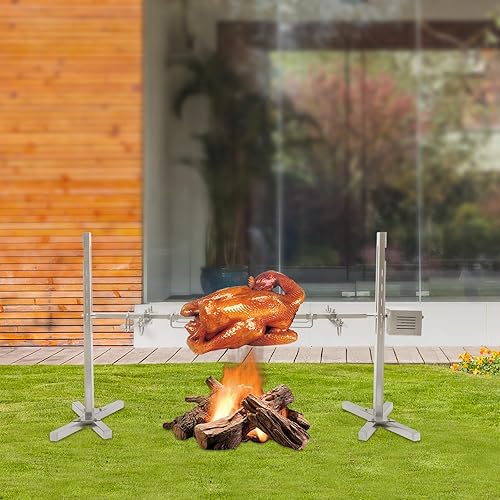 Miniatura 4 de Kit de parrilla eléctrica para barbacoa de 53 pulgadas, motor de asador automático, herramienta de parrilla de acero inoxidable, kit de asador