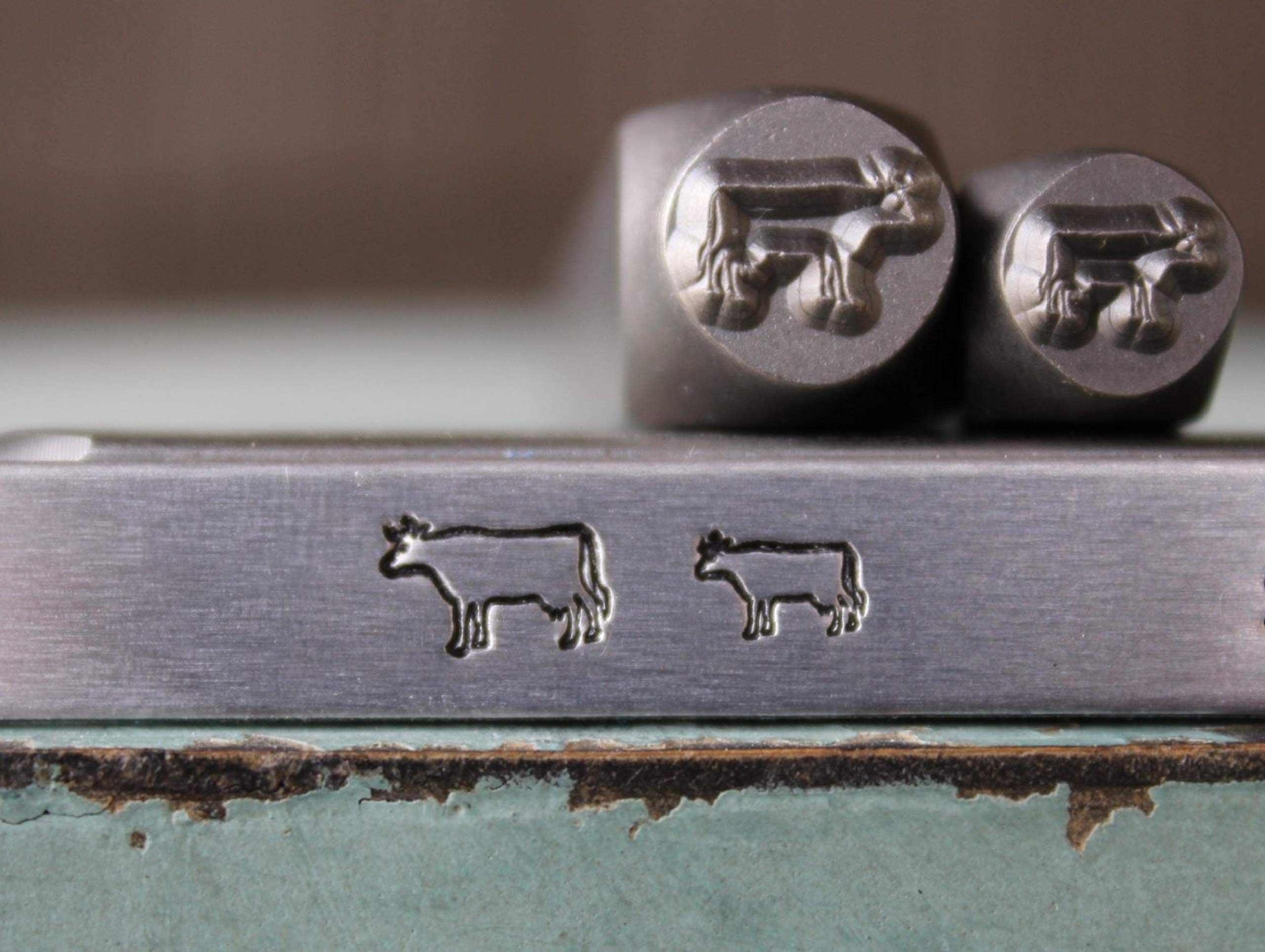 Amazon.com: 8mm and 6mm Cow Metal Punch Design 2 Stamp Set