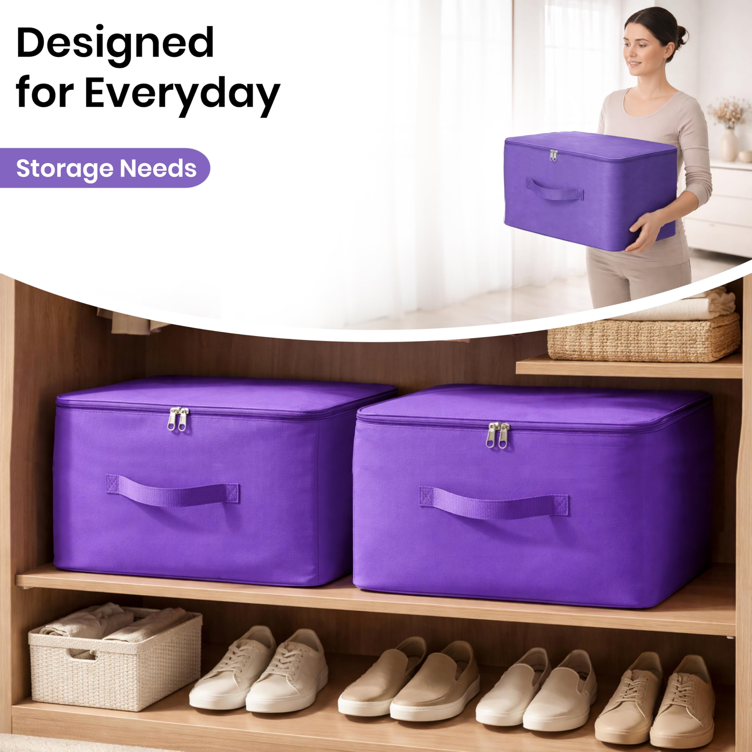Storite 5 Pack Nylon Wardrobe Bag Underbed Cloth Storage Organizer Bag 4