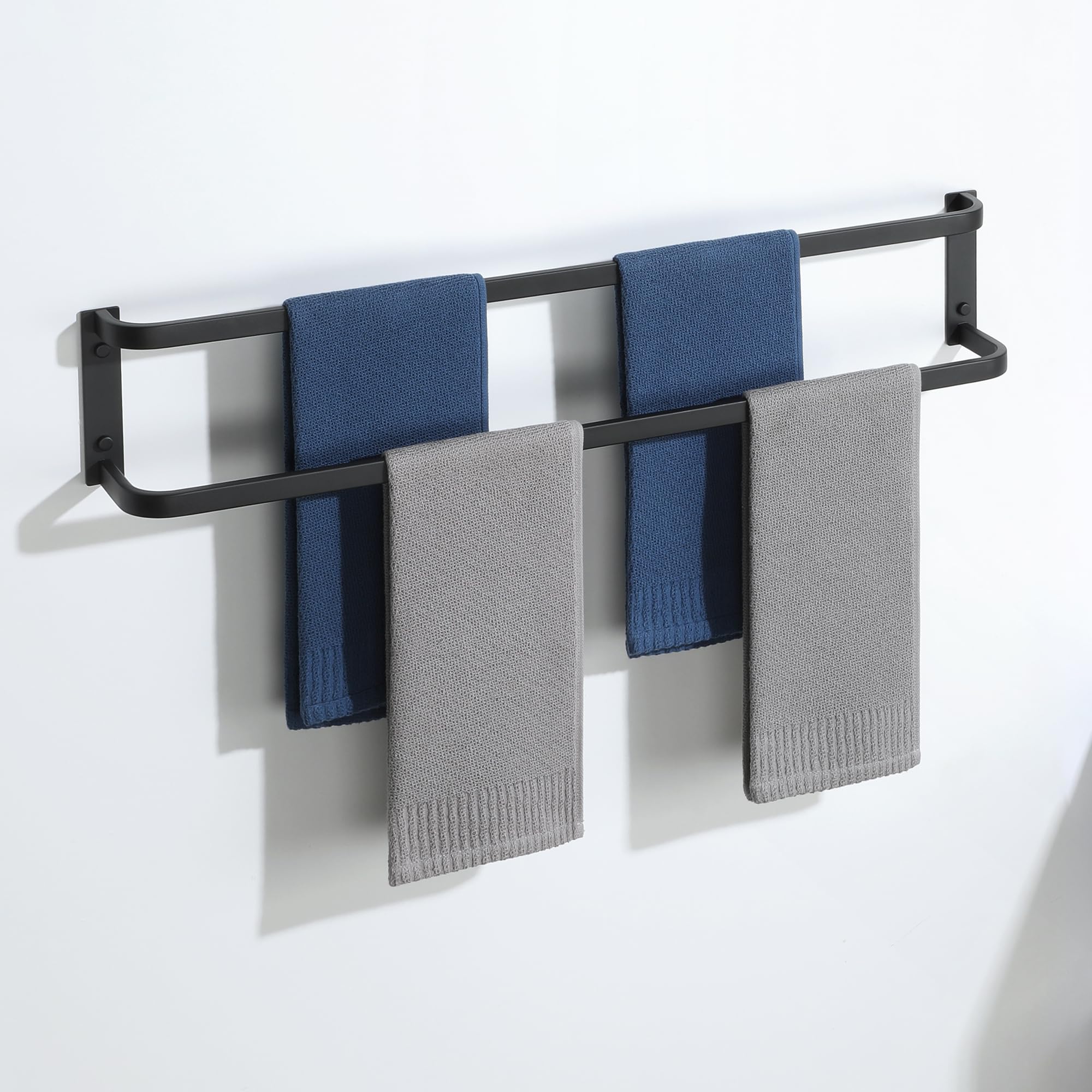 Mooche Towel Rail, Double Towel Rails Wall Mounted, 81.5CM Bathroom Towel Holder, SUS304 Stainless Steel Towel Holder Towel Bar for Bathroom Kitchen Balcony Toilet, Black