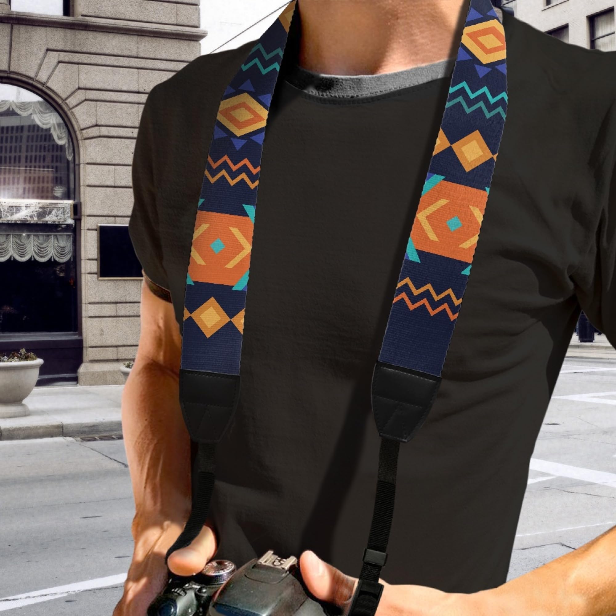 Boatee Southwestern Aztec Tribal Camera Strap-Fit for DSLR/SLR/Mirrorless Quick Release Adjustable Shoulder & Neck,Great Gift for Men&Women Photographers Cross Body Camera Strap