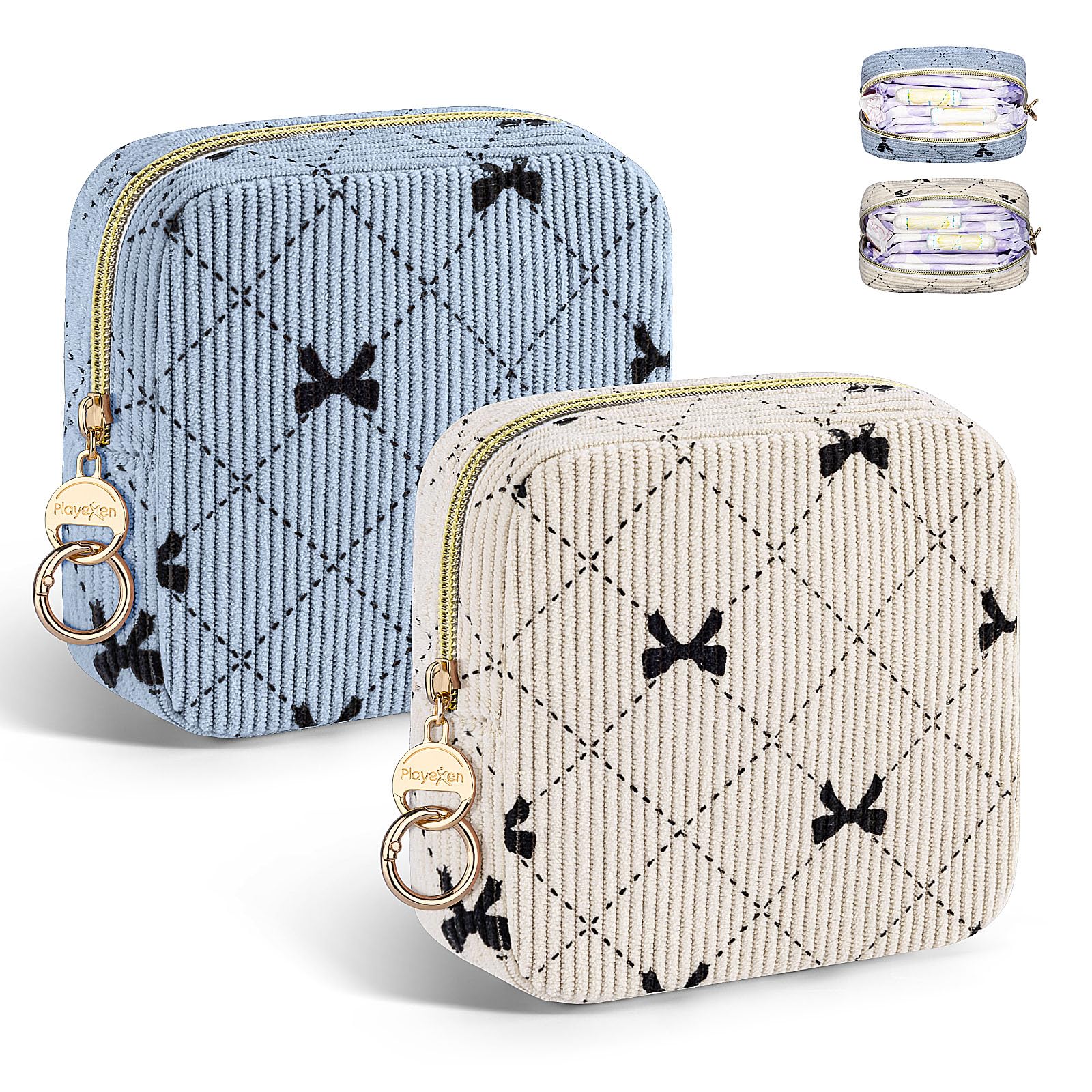 2 Piezas Neceser Compresas Pequeño Bolso de Almacenamiento Neceser para Compresas Algodon Tampones Bolsa Menstrual con Cremallera de Servilletas Sanitarias Bolsas Regalo para Adolescentes Niñas Mujer — view 31