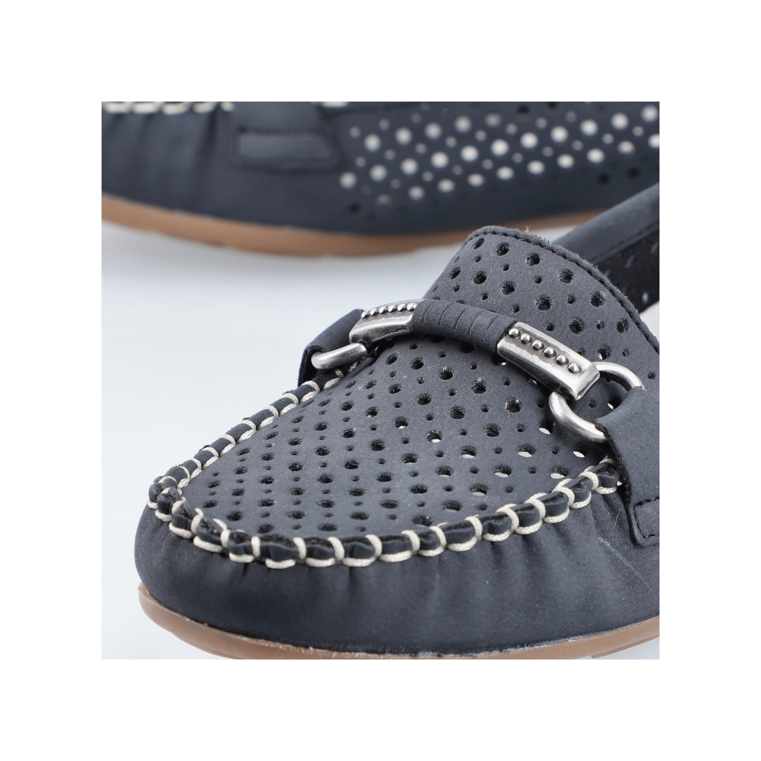 Rieker 40065-14 Damen Slipper Synthetik blau/rot/weiß blau/rot/weiß