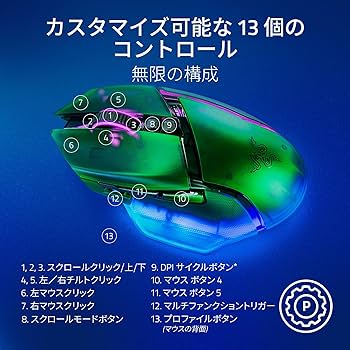 Amazon.co.jp: Razer レイザー Basilisk V3 Pro 35K Phantom Green Amazon.co.jp: Razer レイザー Basilisk V3 Pro 35K Phantom Green