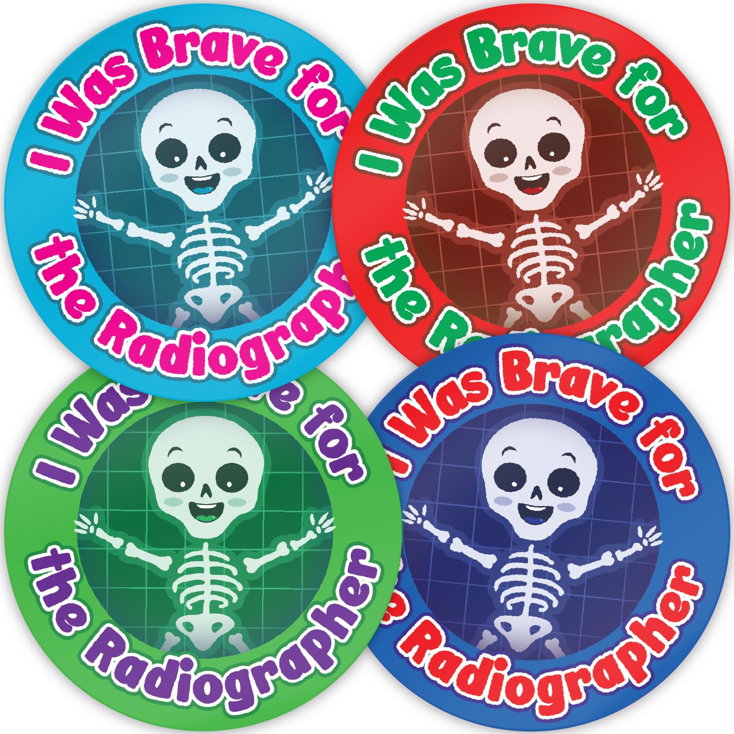 Stone Melon School Reward Stickers 144 Brave X-Ray Radiographer Bravery Stickers 30mm Round Awards Nursery Teachers Parents Children Kids Hospital Doctor Nurse CT Xray CAT MRI