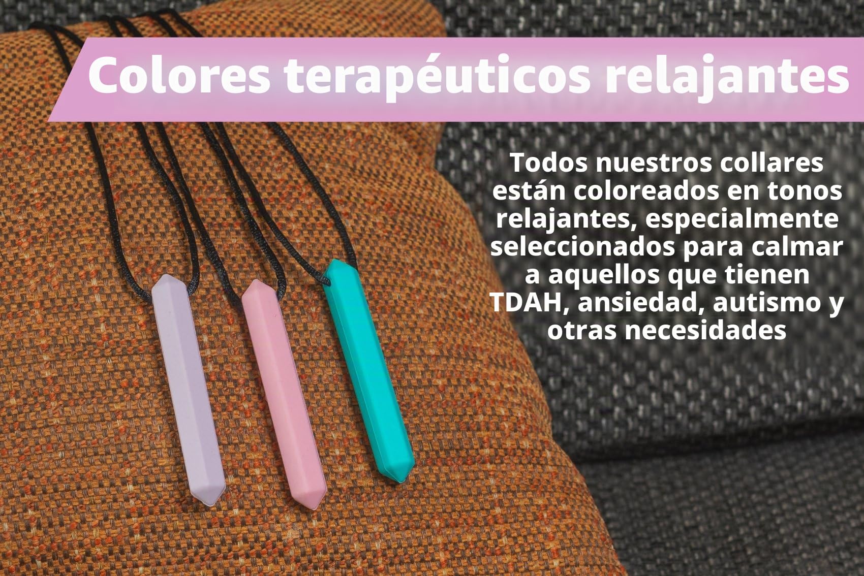 Tilcare Chew Chew Colgante (8 paquetes) - Lo mejor para niños o adultos a los que les gusta morder o tienen autismo - Colgante de silicona para masticar - Colgante masticable para niños y niñas