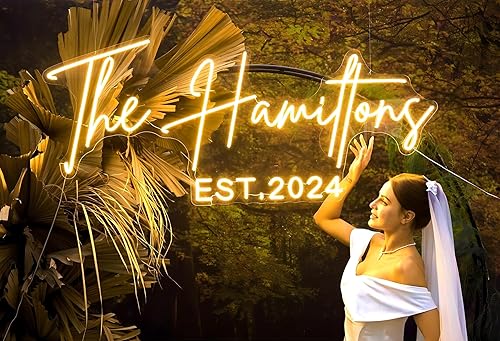 Miniatura 1 de Letreros de neón LED personalizados, decoración de boda, letrero de neón grande personalizable para el hogar y el dormitorio, letreros de neón