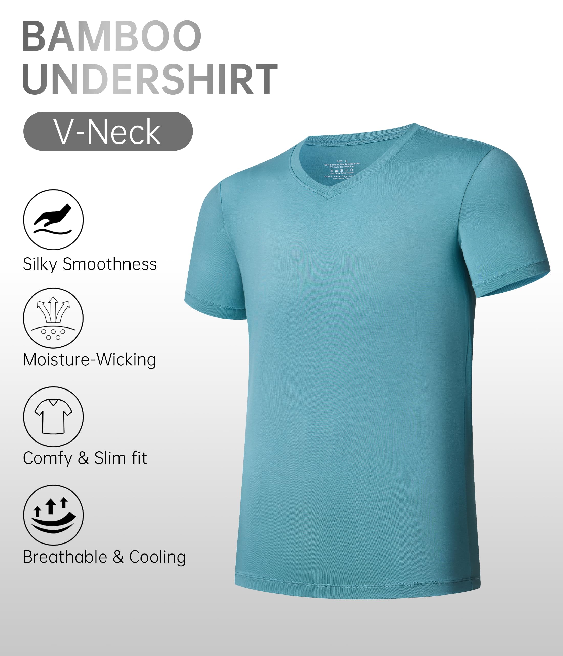 COLORFULLEAF 3/5er Pack Bambus Tank Top Herren Stretch Unterhemd Männer Einfarbig Business Arbeitstshirts