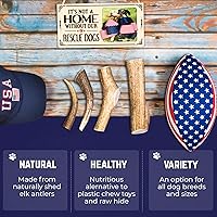 Vista 3 de Devil Dog Pet Co. Elk Antlers for Dogs, Medium 5"+, 1 Pack, Grade A Long Lasting Chew for Aggressive Chewers, Premium USA Naturally Shed Antler