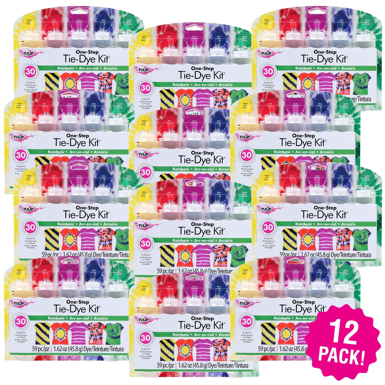 I Love to Create Tulip One-Step Tie-Dye Kit, Multipack of 12