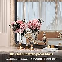 Vista 28 de Hasipu Espejo de baño LED con luces de 40 x 26 pulgadas, espejo de luz con marco de metal negro para tocador, antiniebla, regulable, 3