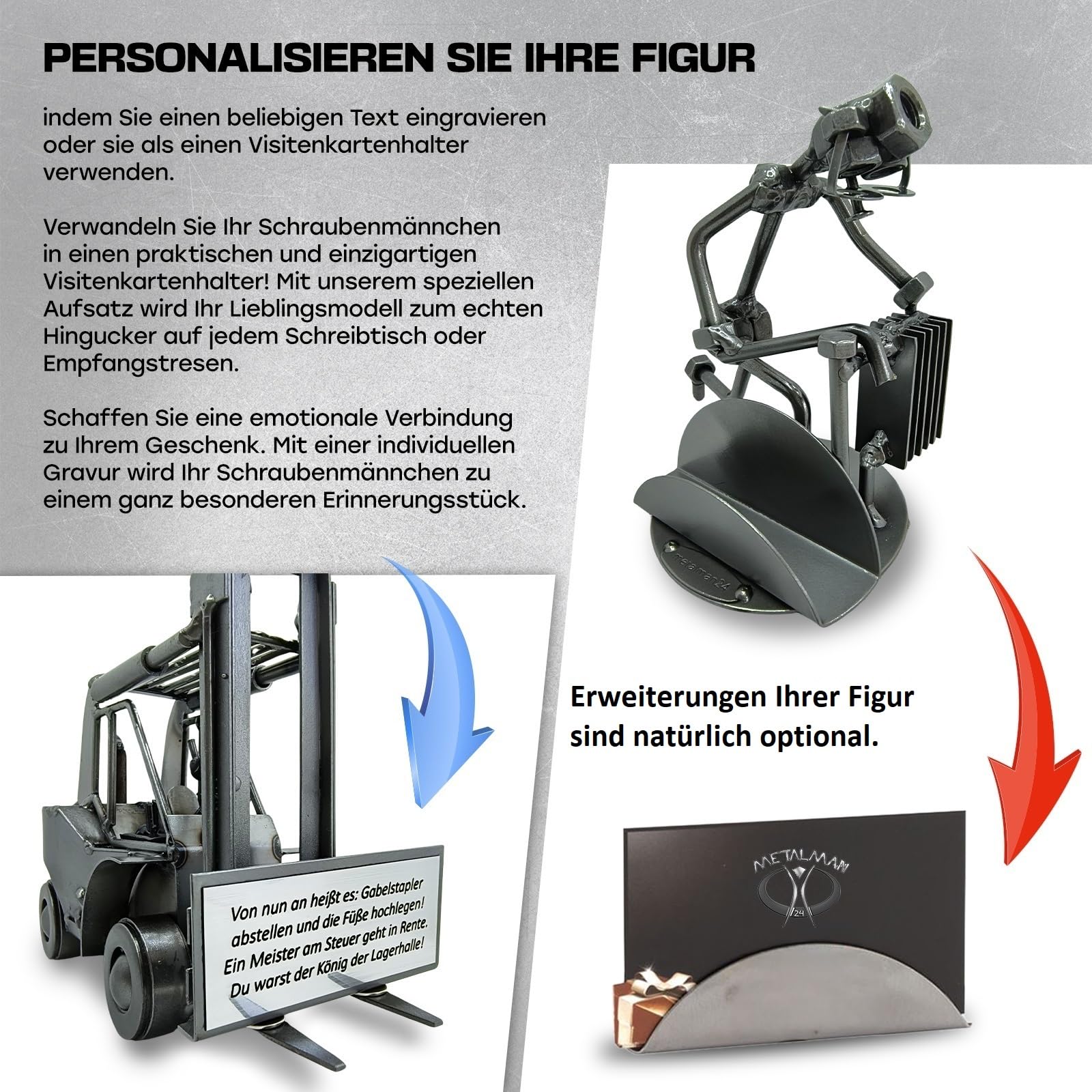Schraubenmännchen PC BÜRO COMPUTER FREAK Organizer Stiftehalter - Handarbeit Geschenkidee Metallfigur Metallmännchen Stahlfigur Schraubenmännle - Deko für Büro & Zuhause
