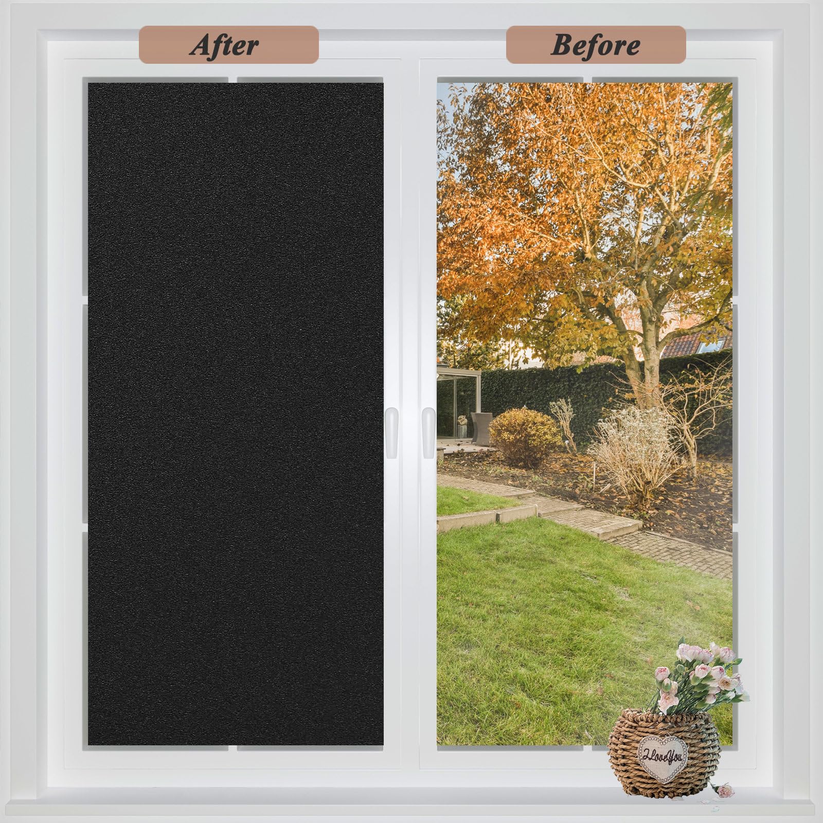 Antrect Blackout Window Film Privacy Film For Glass Windows Tint Frosted Reflective Static Cling Opaque Film Sun Blocker - Image 3