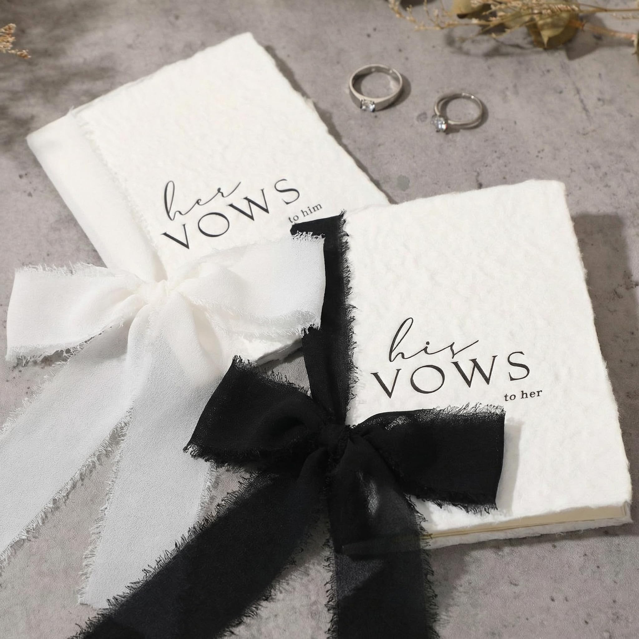 Livres de vœux de mariage avec enveloppe, sceau de cire et rubans - Lot de 2 Engrowtic