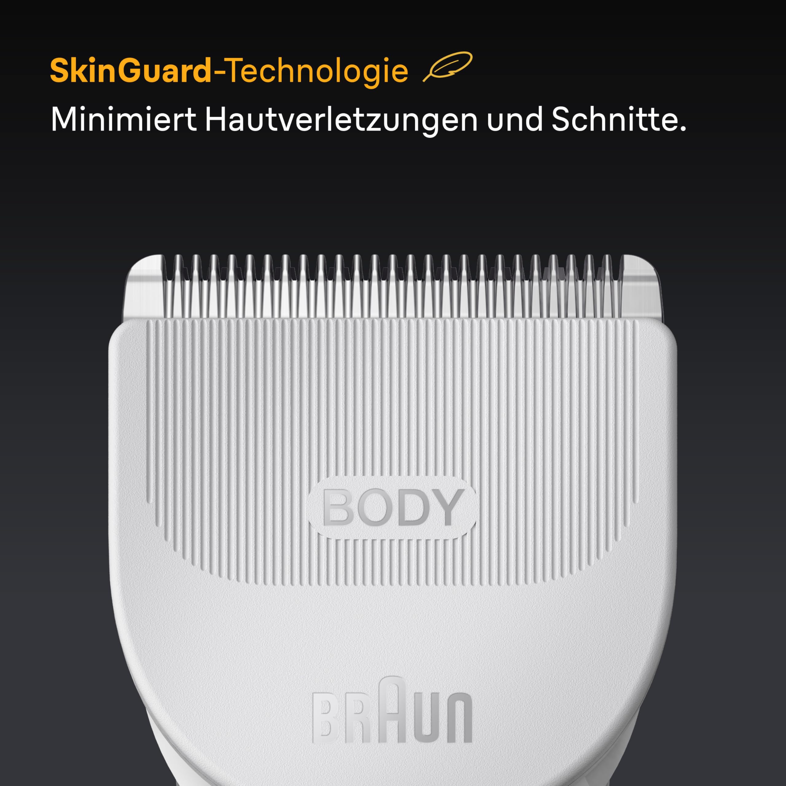 Braun Series 5 Bodygroomer BG5555, Elektrischer Körperrasierer Herren, Kabelloser Trimmer Intimbereich, 100 Min Akku, Wasserdicht, Grau
