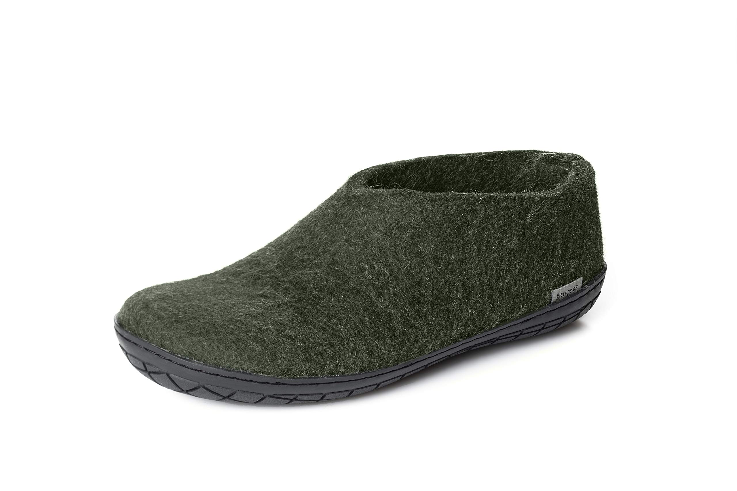 glerups dkModell AR Unisex Adults Felt Slippers, Dark Green (Forest),6 UK
