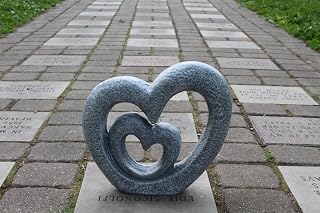 Nesting Hearts Garden Sculpture by The Lakeside Collection - Weatherproof Polyresin Outdoor Statue for Patio, Lawn & Garden Decor