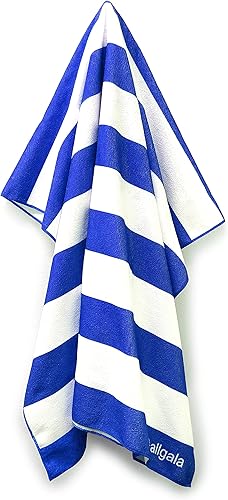 Miniatura 5 de allgala Toalla de playa de microfibra con diseño de rayas Cabana de gran tamaño, 40 x 70 pulgadas, color azul rey (paquete de 1) - BT81206