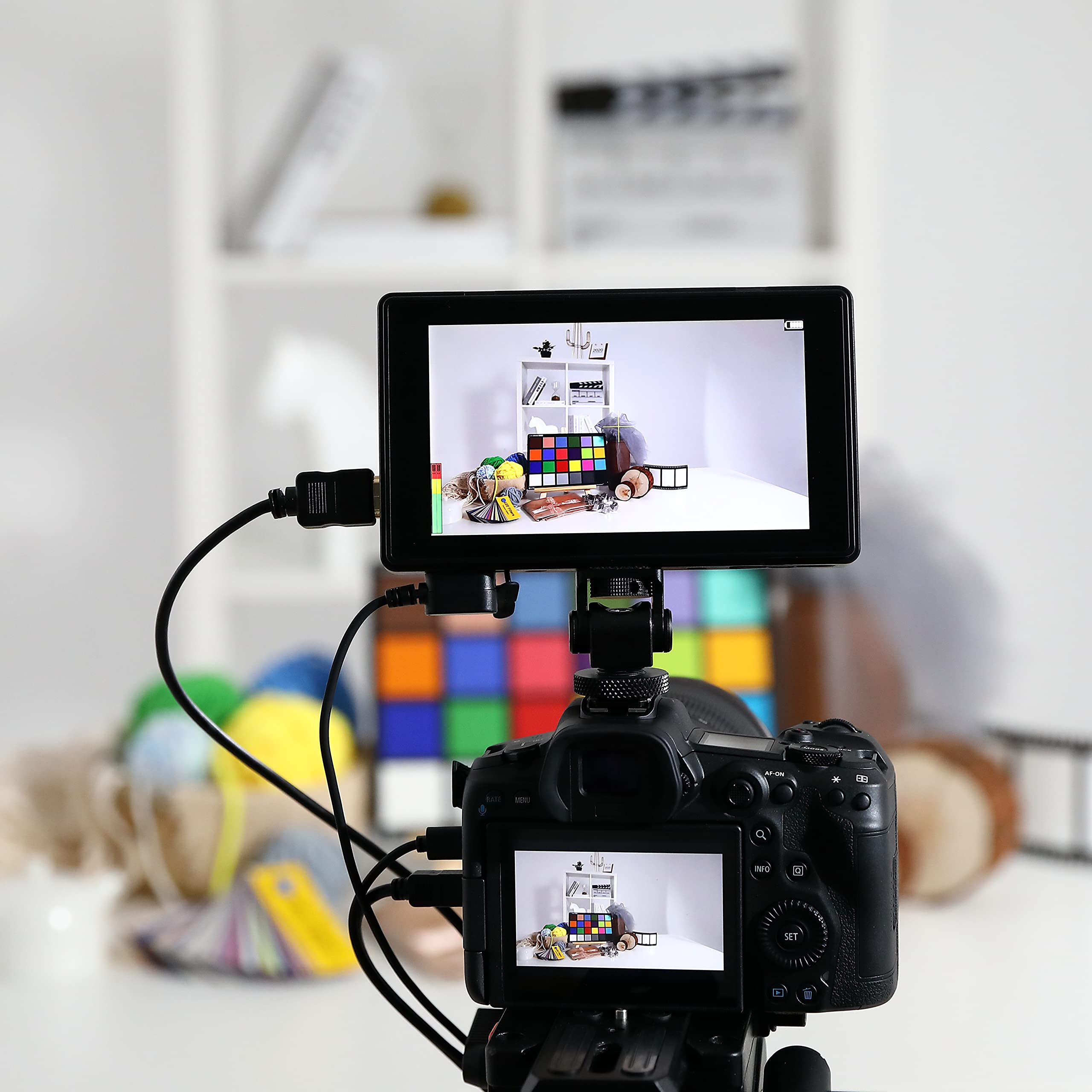 Godox GM55 5.5 Pouces sur Caméra, Moniteur IPS 4K HDMI Moniteur d'écran Tactile de Terrain pour appareils Photo Reflex numériques ILDC