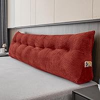 Vista 14 de Cabecera triangular grande, respaldo de cuña y soporte de posicionamiento, almohadas de lectura, almohadas de cuña para cama de día con funda