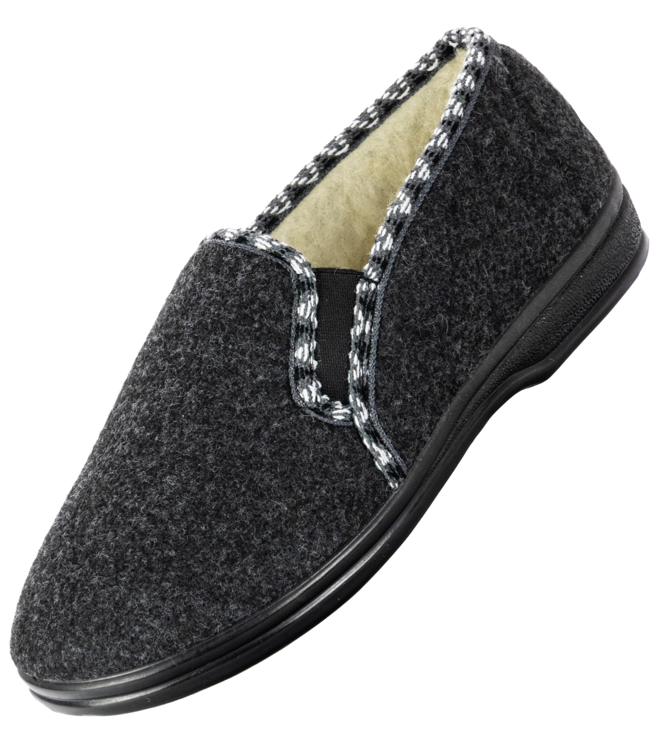 APREGGIO - Herren Hausschuhe aus Leder – Slip-On, Pantoffeln