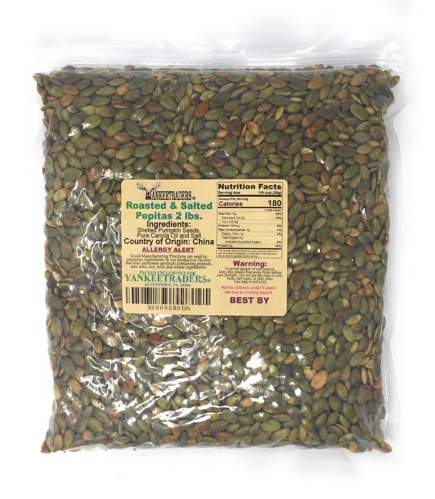Yankee Traders Brand, Pepita / Pumpkin Seeds - Roasted & Salted ~ 2 Lbs