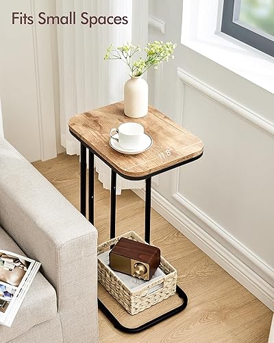 Miniatura 5 de Mesa auxiliar en forma de C, mesa auxiliar pequeña de 26.6 pulgadas de alto para sofá, cama, mesa alta de bandeja de TV para sala de estar,