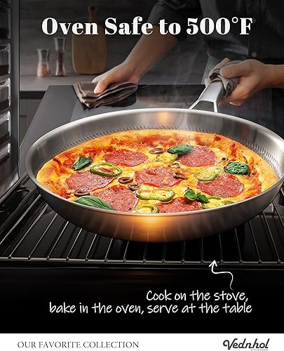 Miniatura 8 de Sartén de titanio, 12 pulgadas de titanio puro martillado Pro con tapa, sartén antiadherente para cocinar, no tóxico, sin PFASPFOAPTFE, apto para