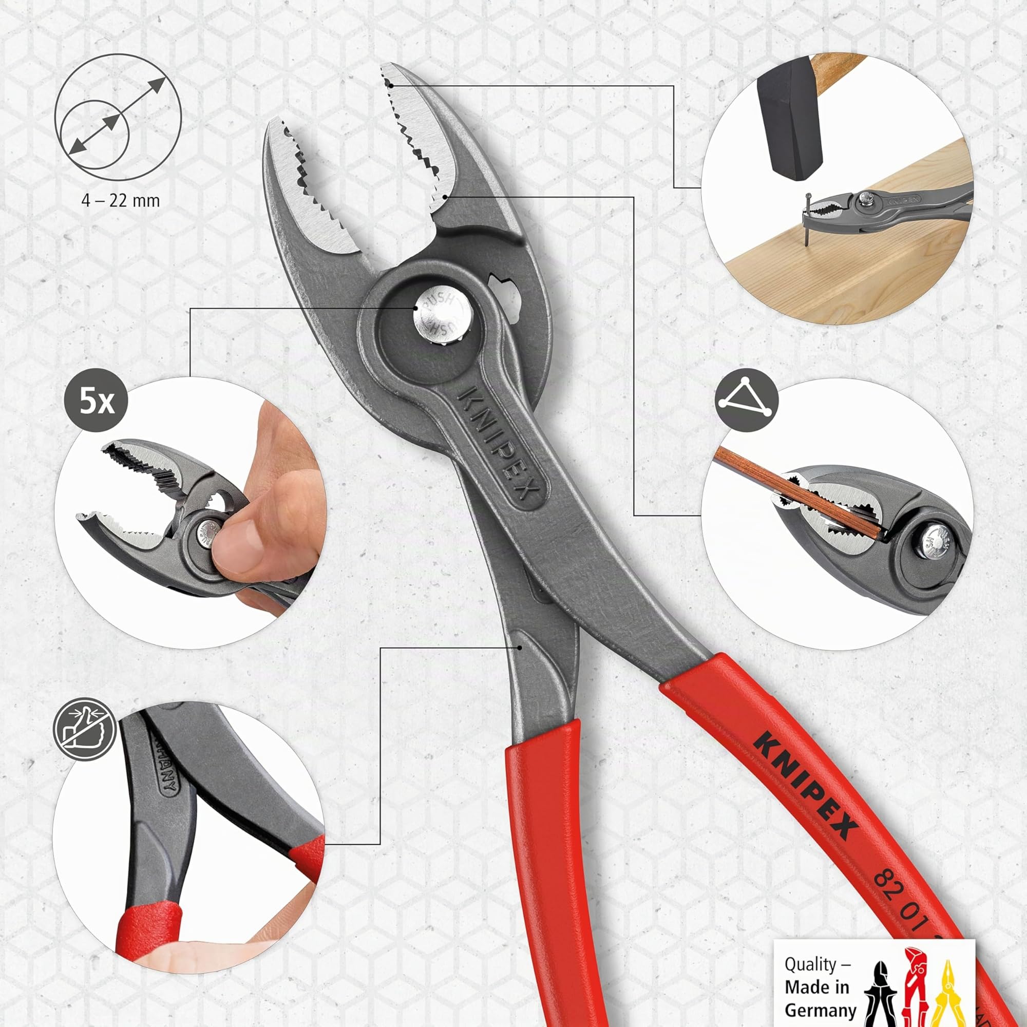 Knipex TwinGrip Pince de Préhension 200 mm 82 01 200