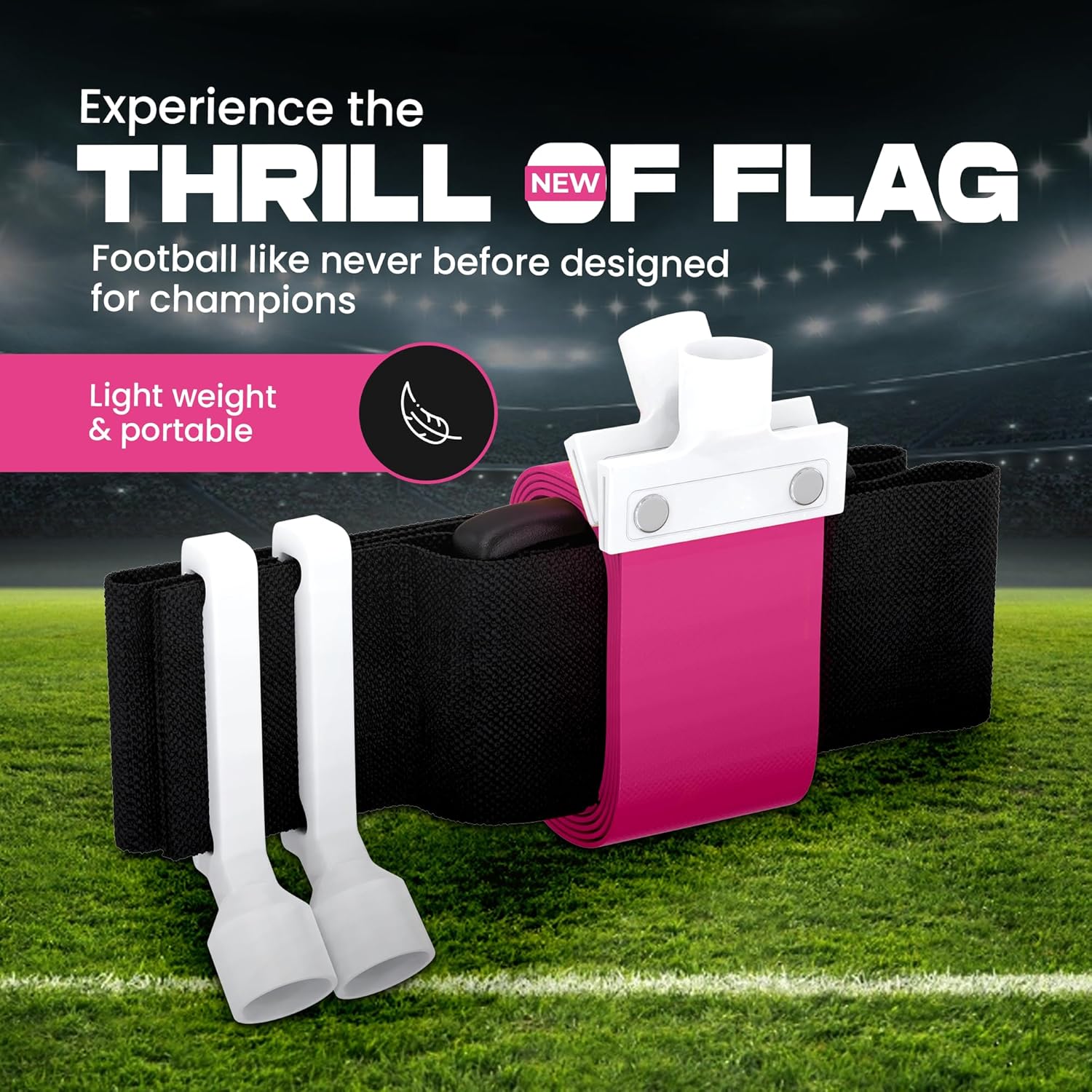 Gameday Flag Football Set – Kits for 2–14 Players w/Belts, Agility Cones & Carry Bag – Available in Multi Colors & Sizes
