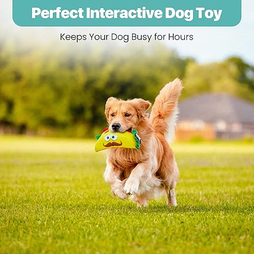 Miniatura 3 de SPOT Fun Food Taco Plush Dog Toy with Squeaker - Interactive Soft, Squeaky Toy for Dogs and Puppies, Keeps Pets Entertained, Cute and Funny Chew Toy