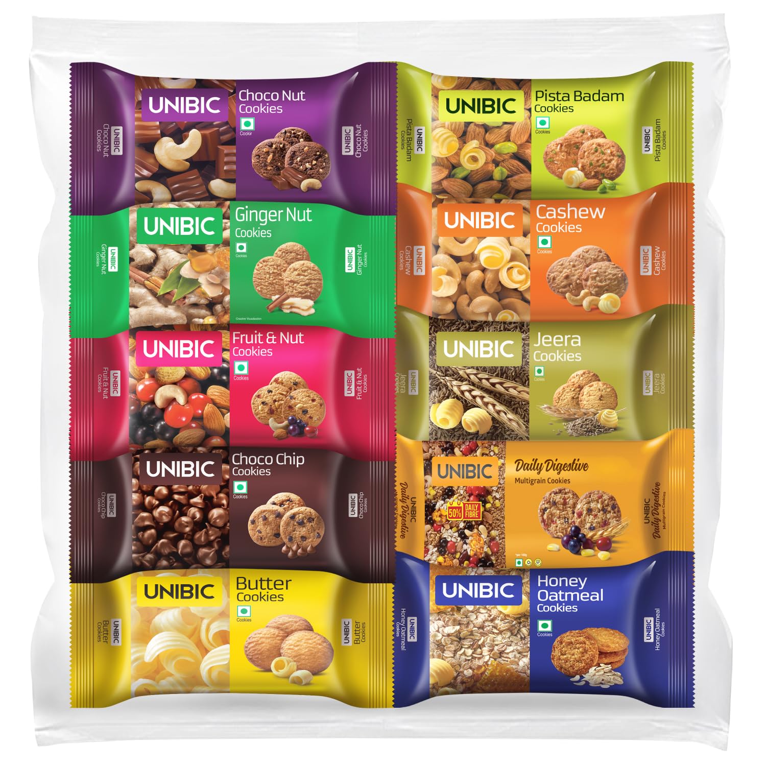 Unibic Cookies, Assorted Cookies, 75 G(Pack Of 10)Biscuits Combo Pack