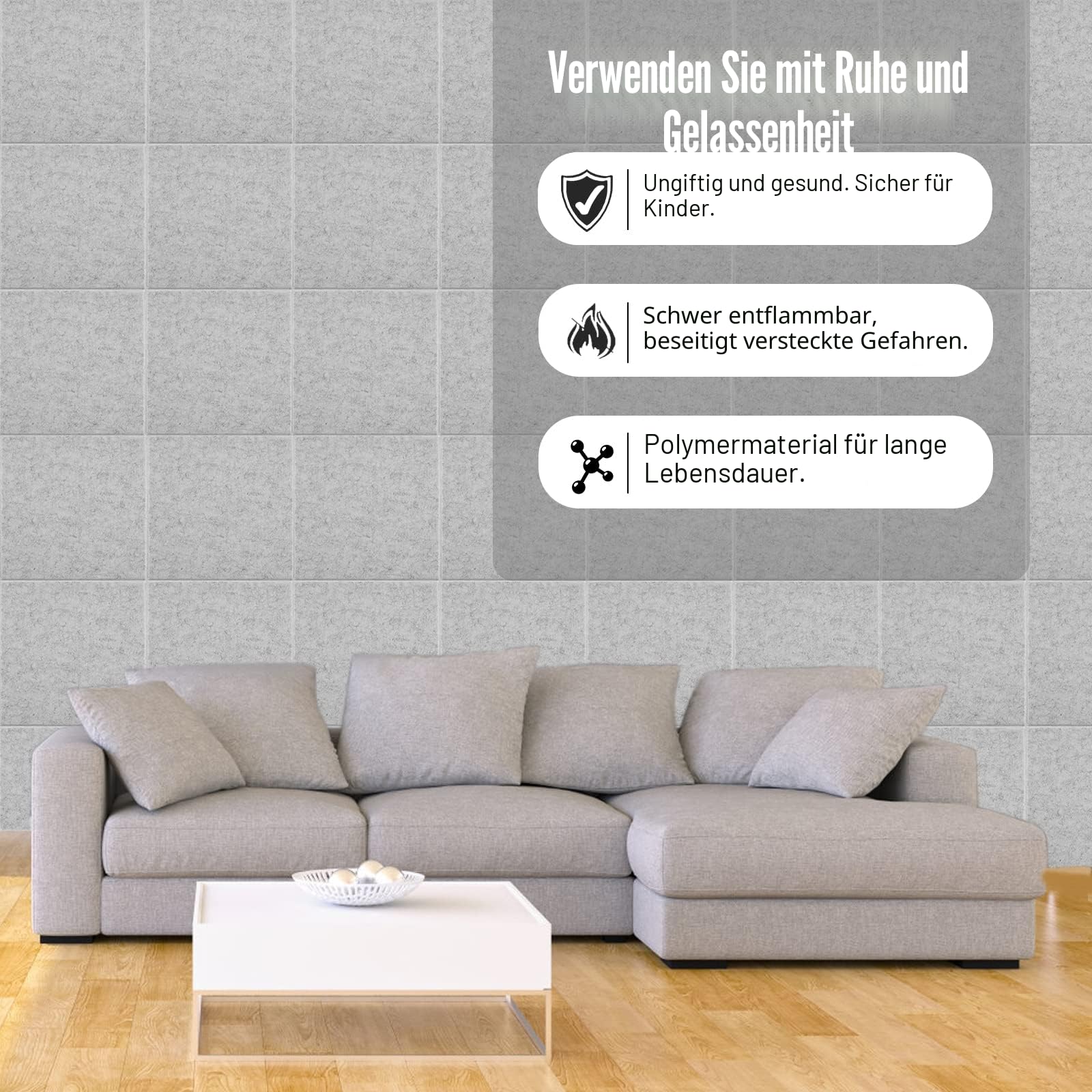 12 Stück Akustik Panel,Akustikplatten Selbstkleben,Schallschutzplatten Akustikpaneele Wand für Tonstudio, Büro,Studio Wanddekoration und Akustische Behandlung, Grau（30x30x1cm）