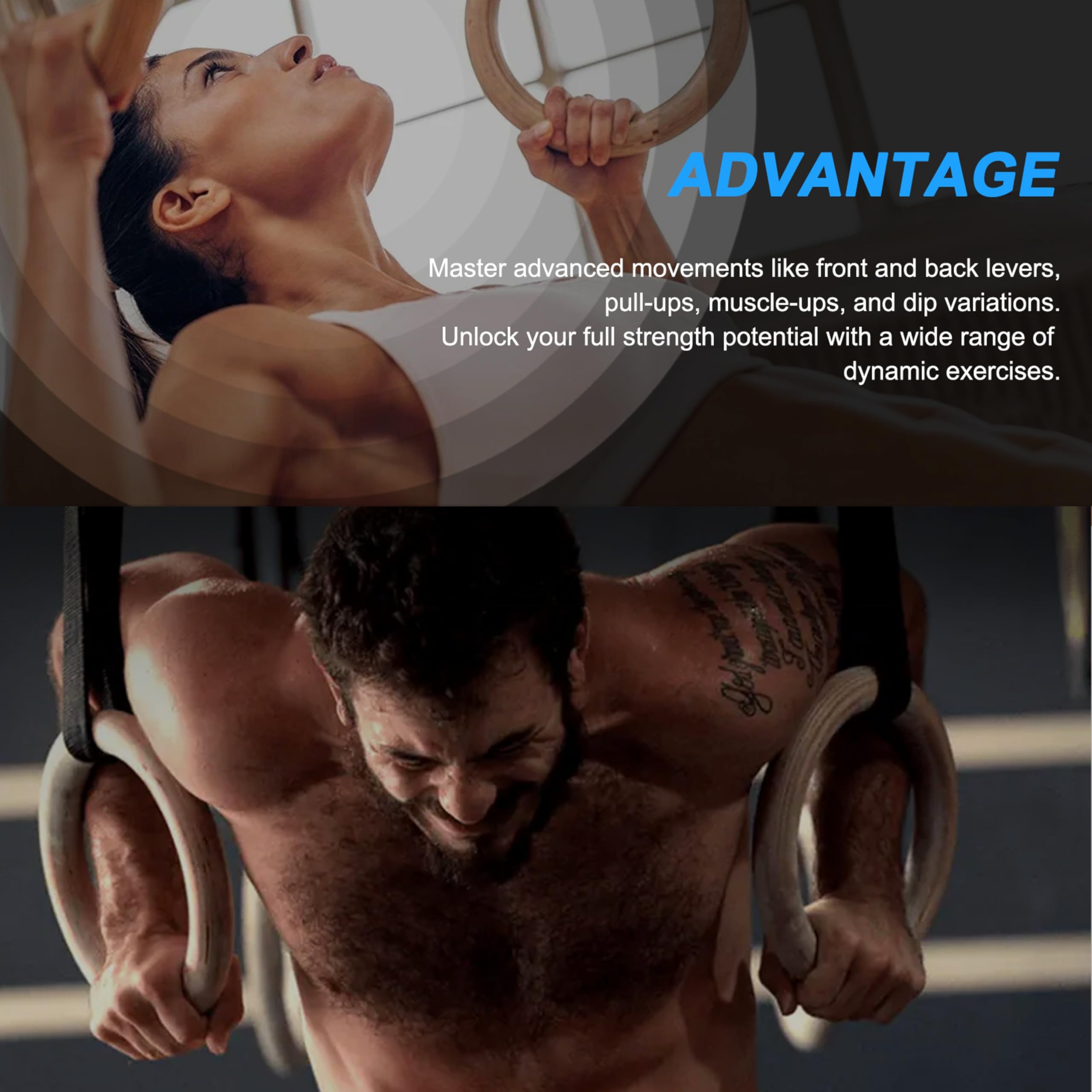 Calisthenics Starter Set – Fitness-Set für Anfänger mit Parallettes, Gymnastikringen, AB Roller, Wrist Wraps, Springseil und 3 Widerstandsbändern – Perfekt für Heim- und Outdoor-Workouts