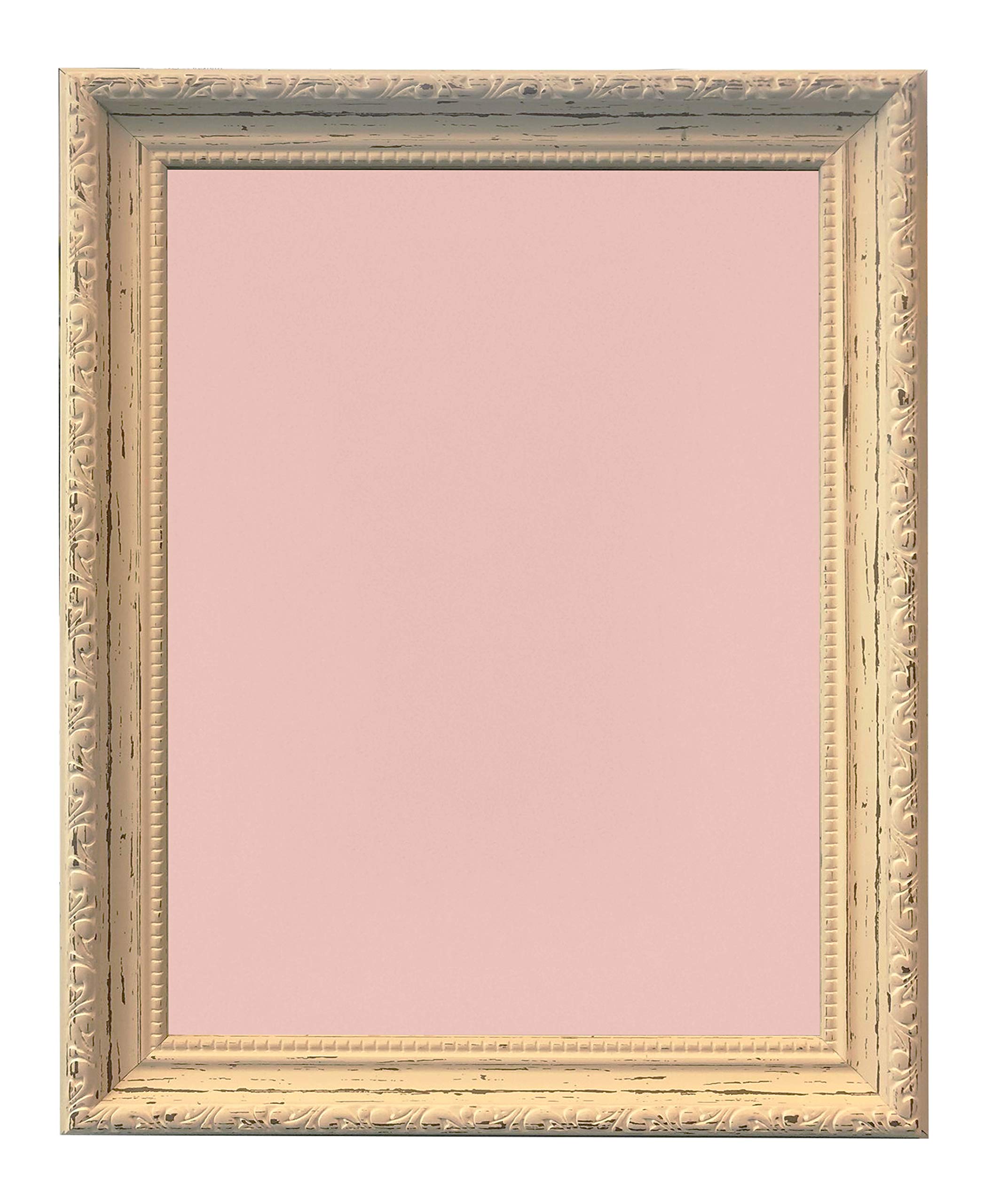 Shabby Chic Distressed White Photo Frame with Pink Backing Board 6 x 4 inch โ image 1