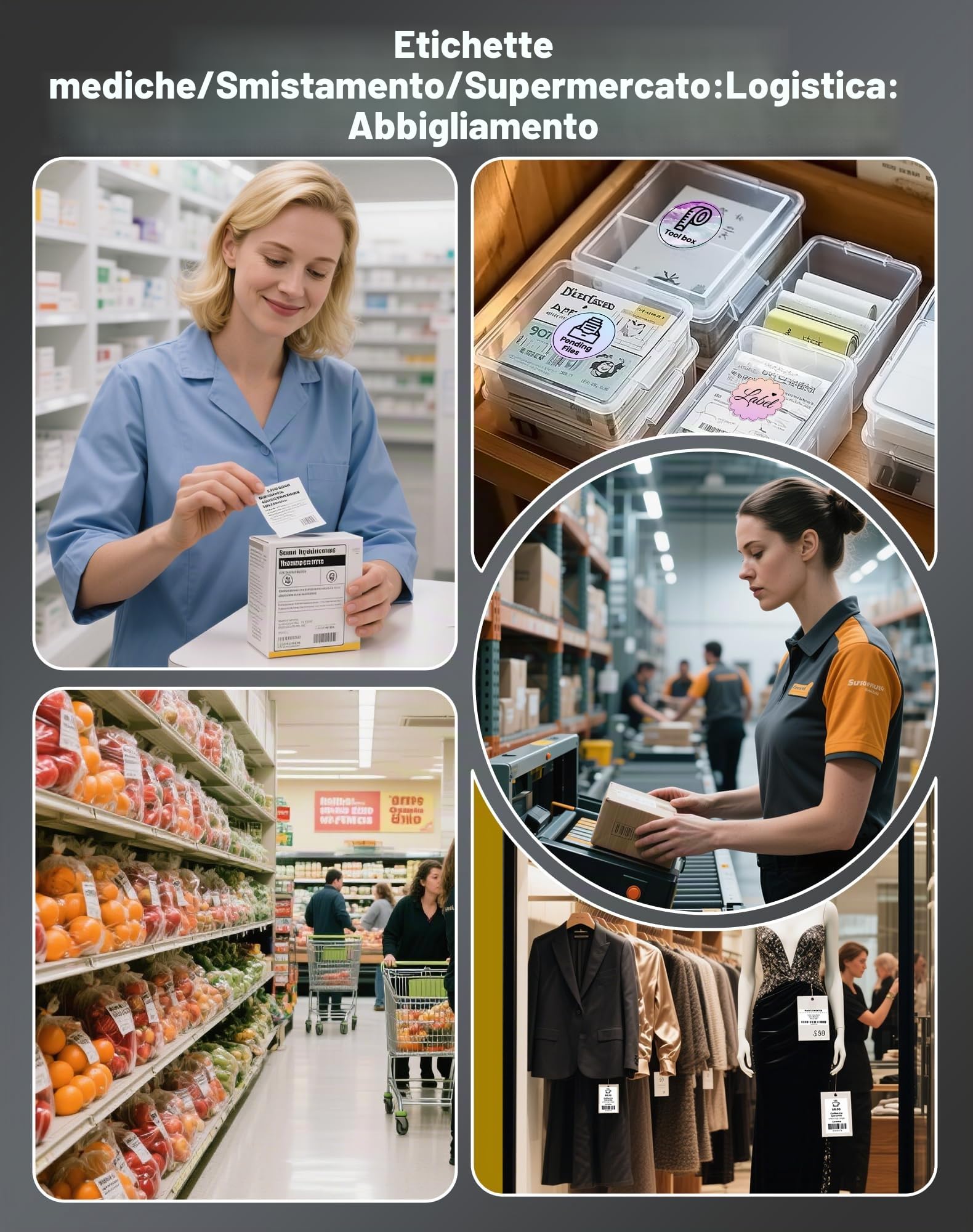 vretti Stampante per Etichette di Spedizione, Stampante Termica per Etichette 4x6 per Pacchetti di Spedizione, per Piccole Aziende UPS Amazon