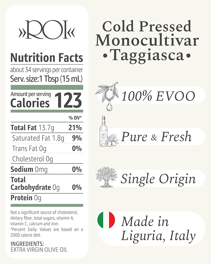 ROI Aceite de Oliva Extra Virgen Taggiasca 500 ml miniatura 2