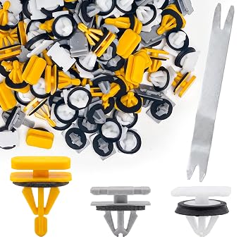 142Pcs Fender Flare Rocker Panel Moulding Clips, Wheel Opening Trim Retaining Clips Fender Flare Rocker Panel Molding Clips Compatible with GM Buick Cadillac Chevrolet GMC Sedans and Pickup Trucks