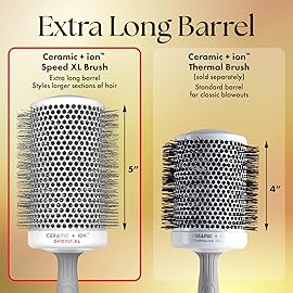Olivia Garden Ceramic + Ion Speed XL - Extra-Long Round Thermal Hair Brush - Not Electrical - Professional Blowout Brush for Normal to Thick Hair - 4 1/4 - Diameter Barrel - CIXL-80