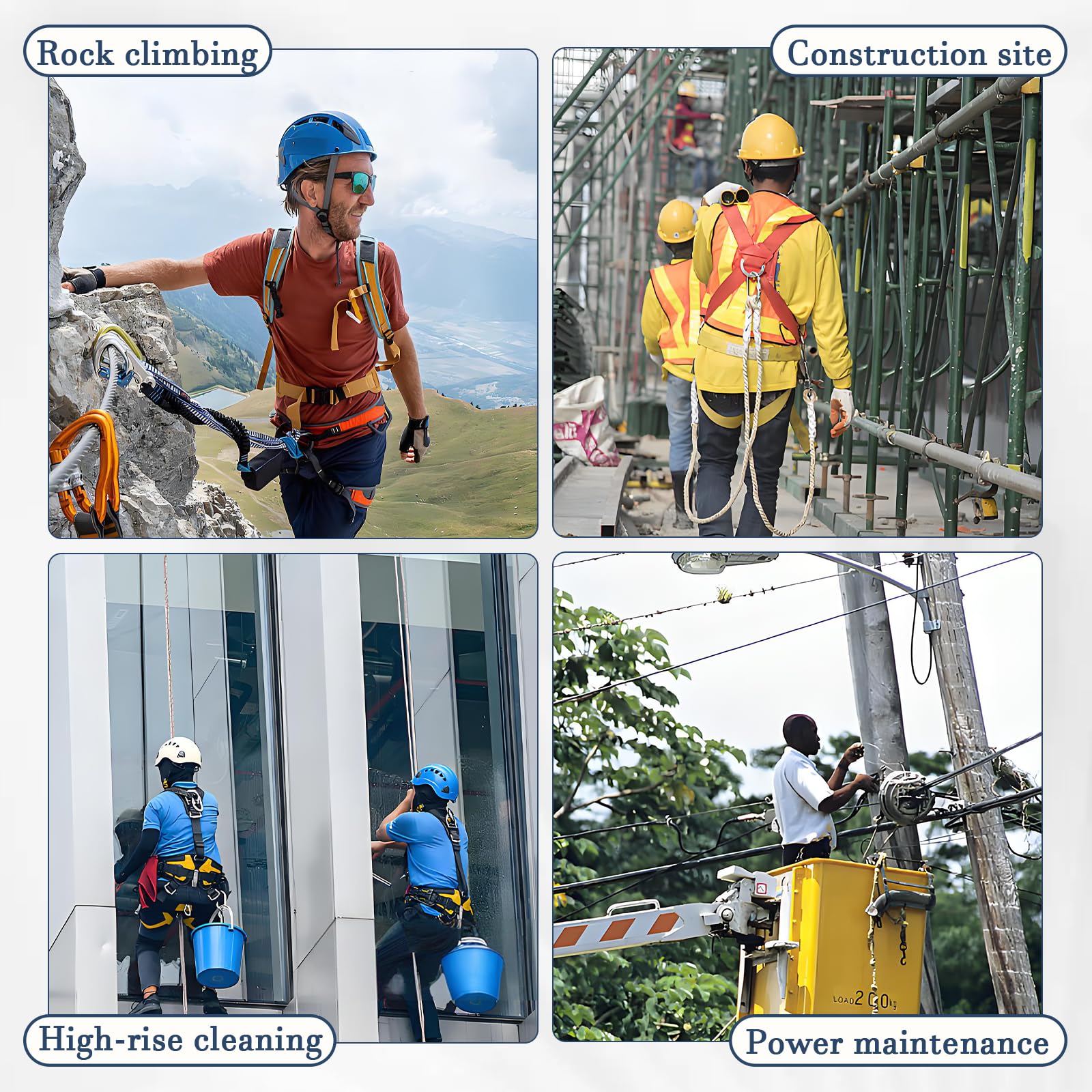 Dispositivo Anticaidas Retráctil Seguridad, Linea de Vida Retractil Homologado 10m/15m/20m, Verde/Amarillo Arnés Seguridad Anticaídas Retráctil Trabajo en Altura/ Tejados (Amarillo,10 Metros)