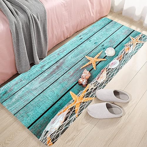 Miniatura 8 de Alfombras de baño de espuma de esponja absorbente suave para baño y cocina (59 x 23 pulgadas), tapete de franela antideslizante brillante impresión