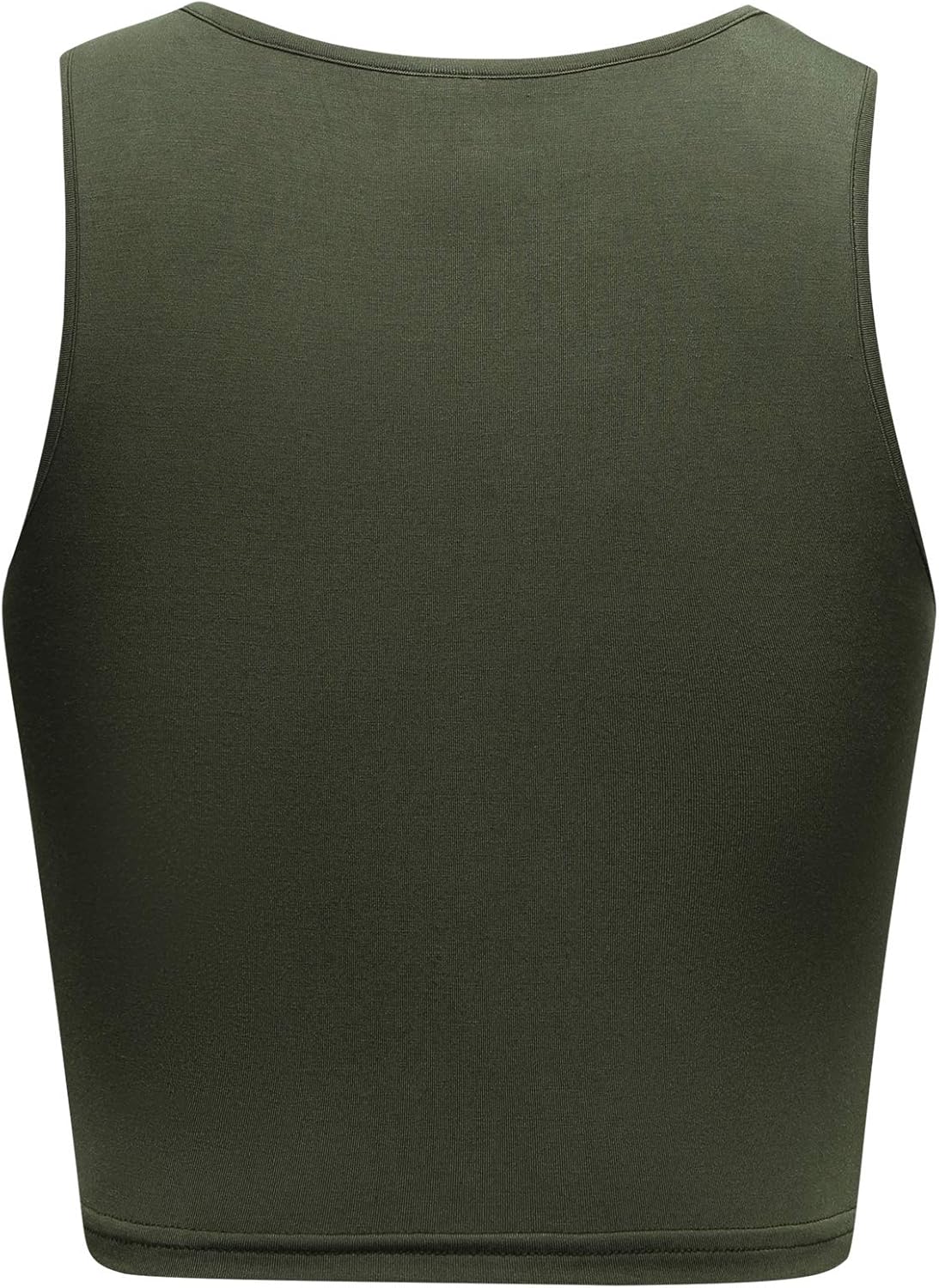 OThread & Co. Women's Basic Crop Tops Stretchy Casual Scoop Neck Sleeveless Crop Tank Top - Image 4