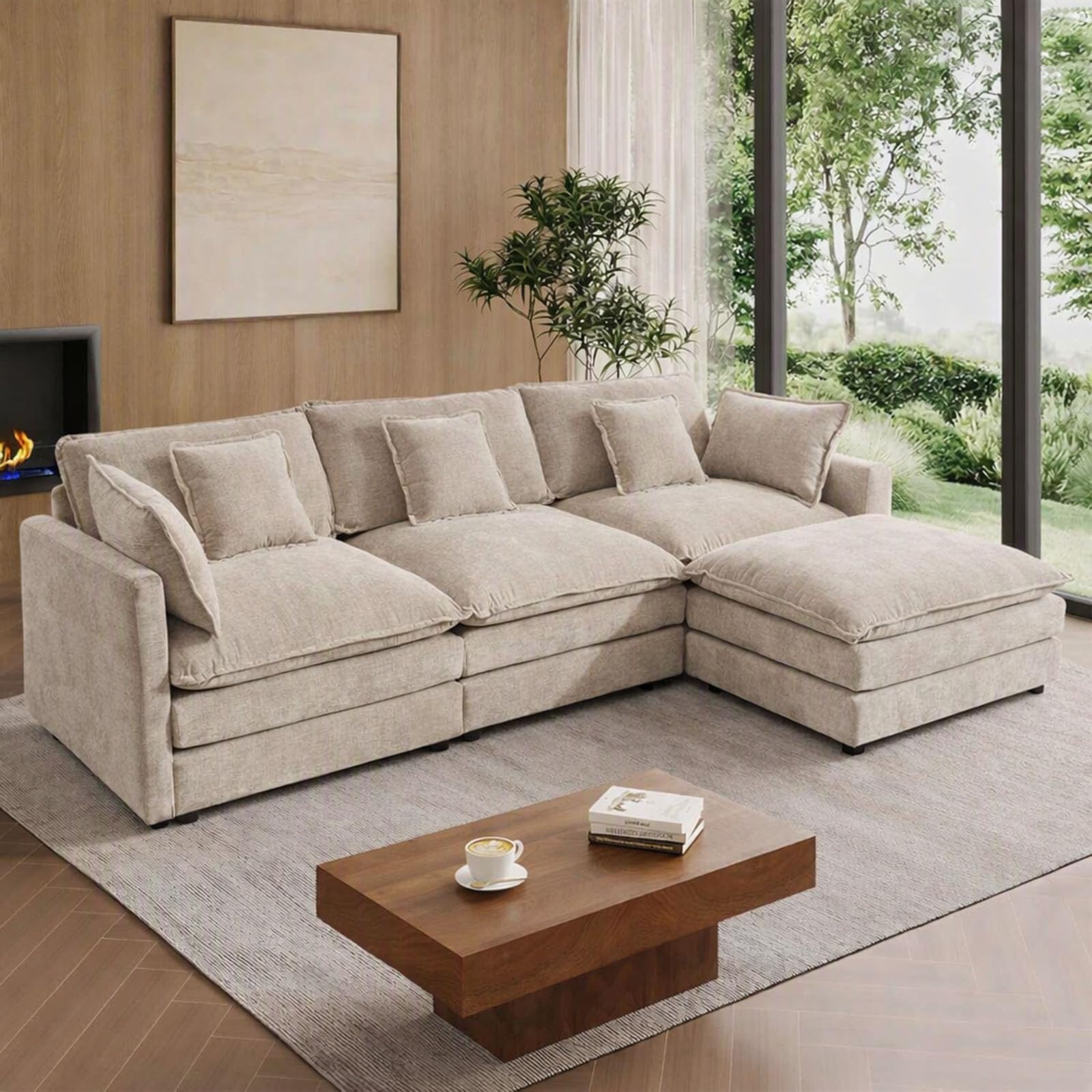 GNIXUU 112 Camel Modular L-Shaped Sectional