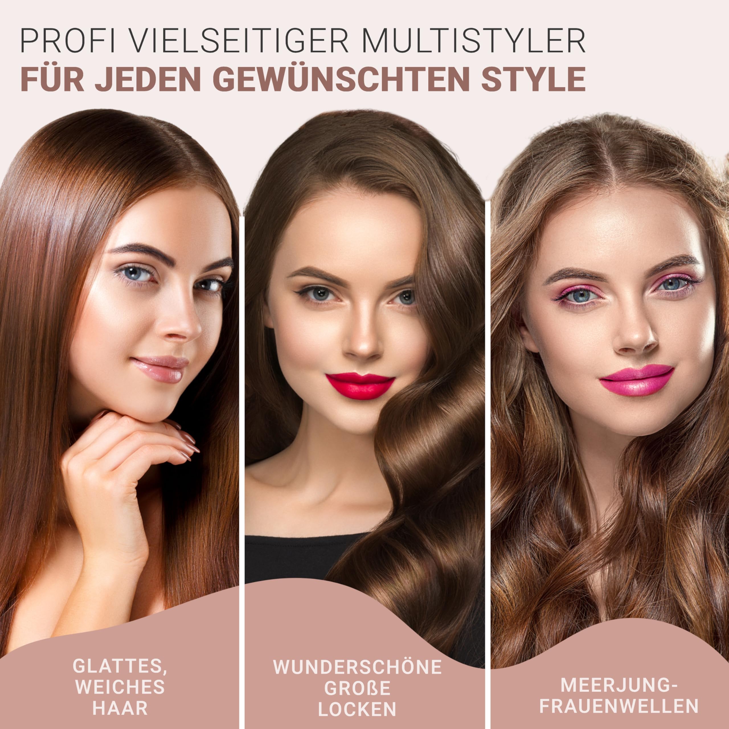 Glätteisen Locken und Glätten, Haarglätter für atemberaubende Ergebnisse | 5 Jahre Sorgenfreiheit, Hair Straightener und Lockenstab 2 in 1 für umwerfende Locken und geschmeidiges Haar (Germany)
